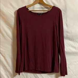 NWOT Cable & gauge maroon long sleeve shirt